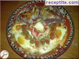 Sponge cake of minced meat with eggs Sponge cake of minced meat with eggs
