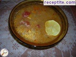 Red lentils with whole tomatoes and potatoes