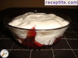 Strawberries with wine and cream