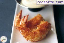 Coconut shrimp with lemon sauce