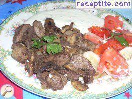 Liver with mushrooms