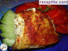 Chicken legs stuffed with three kinds of cheese Chicken legs stuffed with three kinds of cheese