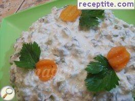 Salad with cottage cheese and pickles Salad with cottage cheese and pickles