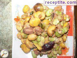 Exotic appetizer with chestnuts and figs