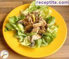 Salad with chicken and mushrooms