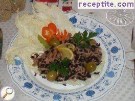 Imperial rice with fillets of herring