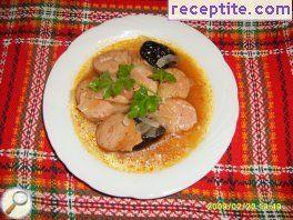 Dish with sausage and prunes