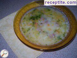 Potato soup with boiled Rousse