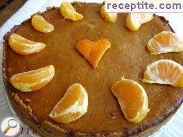 Chocolate cheesecake with oranges