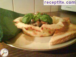 Baskets of cheese with vegetables Baskets of cheese with vegetables