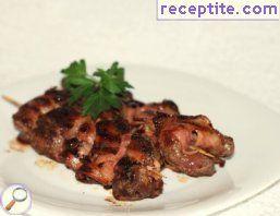 Chicken liver with bacon