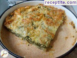 Ready spinach dish with pastry