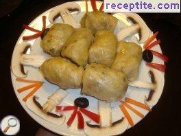 Vegan cabbage dolmas with mushrooms