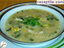 Soup with chicken and corn Soup with chicken and corn