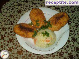 Potato patties with peas and corn Potato patties with peas and corn