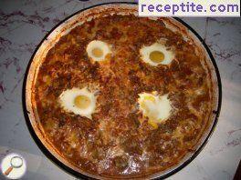 Chicken livers with cheese and eggs