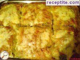 Banitsa meat and mushrooms