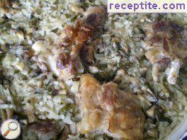 Cartilage Pork with mushrooms and rice Cartilage Pork with mushrooms and rice