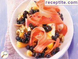 Carrot salad with blueberries