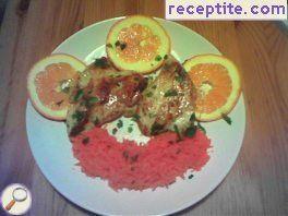Chicken fillet with orange glaze