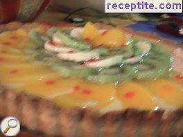 Cake with cream and fruit Cake with cream and fruit