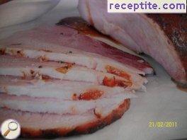 Ham with honey and beer in the oven
