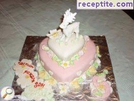 Biscuit layered cake with cream Bavaria Biscuit layered cake with cream Bavaria