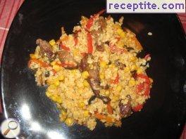 Rice with vegetables and veal