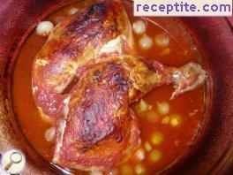 Roasted chicken with tomato sauce