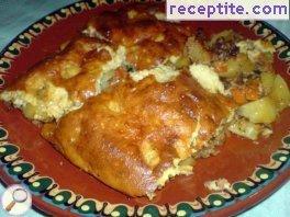 Salad dish with meat or minced meat Salad dish with meat or minced meat