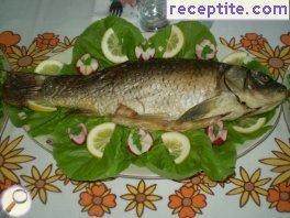 Carp baked with white wine Carp baked with white wine