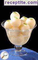 Balls of feta cheese in sugar syrup Rasgulla