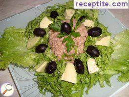 Green salad with tuna and avocado