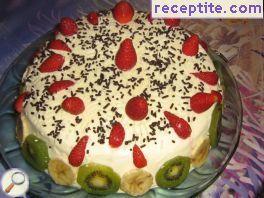 Home layered cake of kozunak