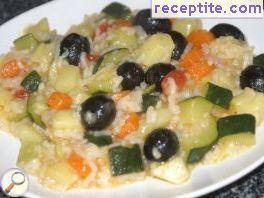 Zucchini with rice and potatoes