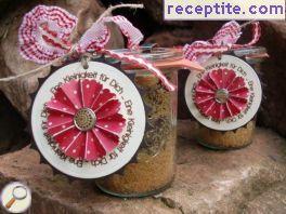 Sponge cake in jars