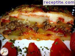 Greek moussaka with cheese