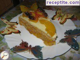 Fast peach layered cake