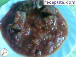Liver with tomatoes in the oven