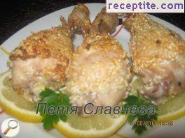 Fried legs with sesame