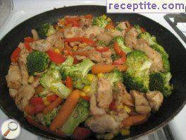 Chicken with Chinese vegetables