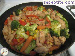Chicken with Chinese vegetables Chicken with Chinese vegetables