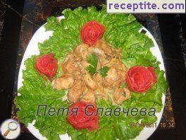 Chicken with mushroom sauce with milk and cheese Chicken with mushroom sauce with milk and cheese