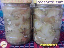 CUT marinated green tomatoes