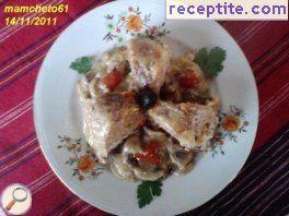 Sponge cake of minced meat in a halogen oven