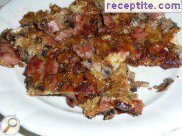 Baked mushrooms with ham and cheese Baked mushrooms with ham and cheese