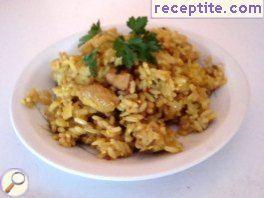 Spicy rice with apples and meat Spicy rice with apples and meat