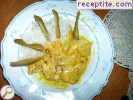Chicken with cream and curry Chicken with cream and curry