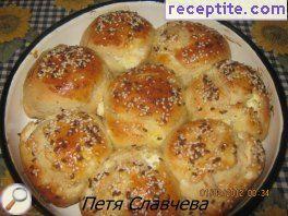 Pita with feta cheese and cream cheese Pita with feta cheese and cream cheese
