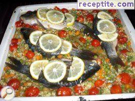 Fish with vegetables in the oven